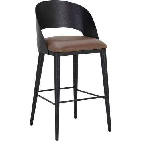 Dezirae 41 inch Black / Cognac Leather Barstool